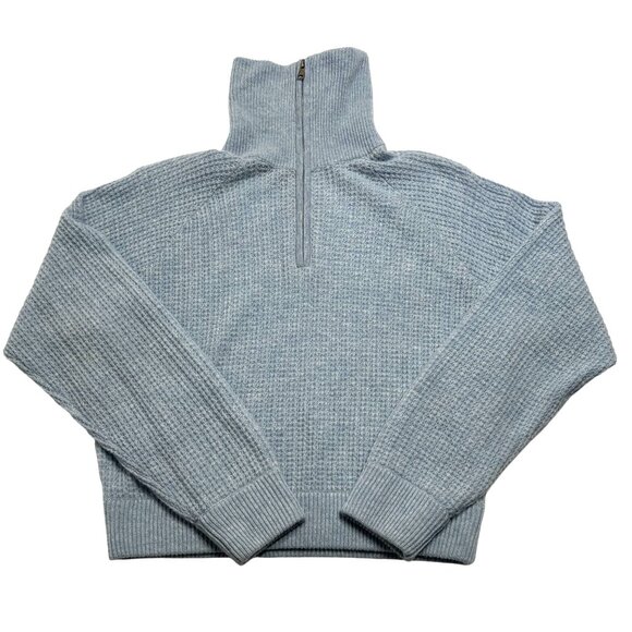 ALO Yoga Cashmere Plush Waffle 1/4 Zip Pullover in...